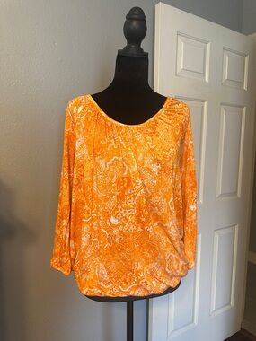 Michael Kors Orange Paisley Blouse
